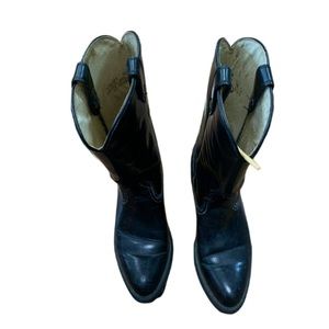 Acme Women's mid shaft black leather cowboy boots 7 VINTAGE